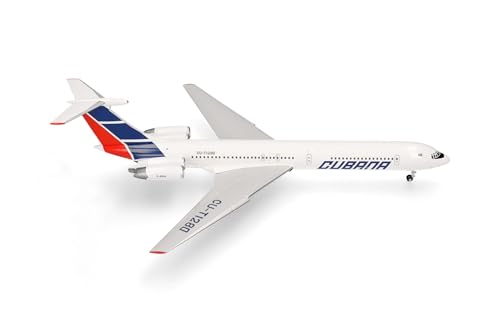 Modèle réduit Ilyushin IL-62M Cubana de Aviación Herpa 1:200, pièce de collection en métal