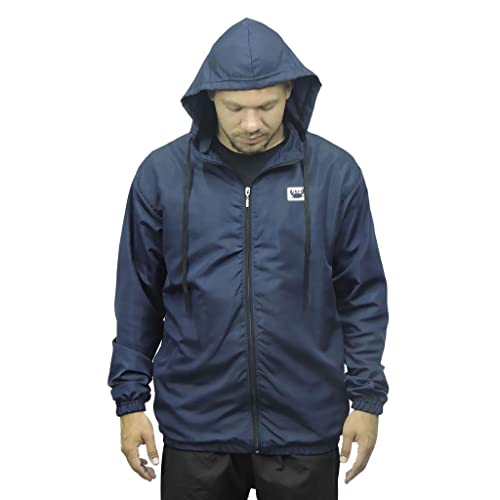Jaqueta Corta Vento Masculino Opice Liso Forro E Capuz Ajustável (GG, Azul Marinho)