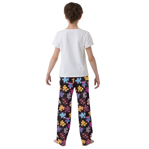 ZZKKO Bright Puzzles Boys Pants for Kids Jogger Pants with Pockets S-XL3