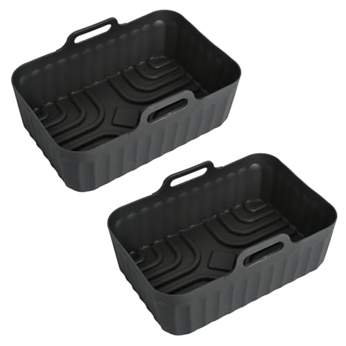 2 Piezas Molde Silicona Freidora de Aire, Compatible con los Modelos Ninja Af300eu, Af400eu, Af451eu y Cosori 8.5l Caf-R901-Aeu, Material Apto Para uso Alimentario, 220°C, 21x15x8.8 cm