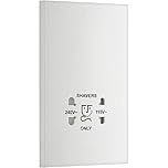 BG Electrical Dual Voltage Shaver Plug Socket, Electric Toothbrush Charger Socket for Bathrooms, Square Edge, Nexus 900 Series, White Moulded, 2-Pin, 115V / 240V, 940