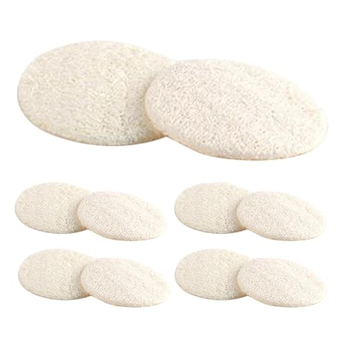 Healeved 10 Piezas Almohadillas Esponja Vegetal Facial para Exfoliación y Limpieza Suave Compacto Multifunción para Desmaquillar y Controlar Grasa Aptas Piel Sensible