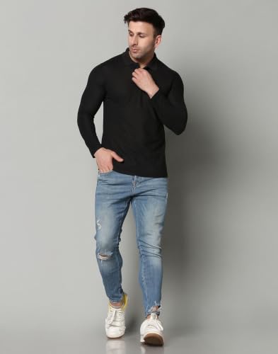 Image of INKKR Full Sleeve Men's Solid Polo Neck T-Shirt Combo