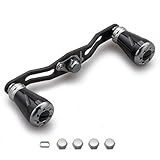 HEIGHTEN 95mm リール ハンドル 1.5K炭素布 カーボン シマノ(SHIMANO) ダイワ(DAIWA) アブ(Abu) 通用 ベイトリール 用 Pillar Series (ブラック＆ガンメタル, 95mm) (770)