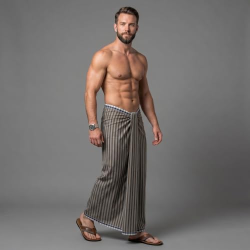 Image of Men's Cotton Lungi | Soft Breathable Wrap Around Lungi | Comfortable Daily & Home Wear for Men