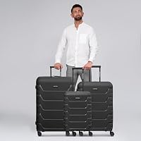 SMARTBOX Hartschalen Koffer-Set 3-teilig | aus hochwertigem, robusten und leichtem Polypropylen Material | 4-Doppelrollen & TSA-Schloss für Damen & Herren (Edition 01) – Ansicht 2