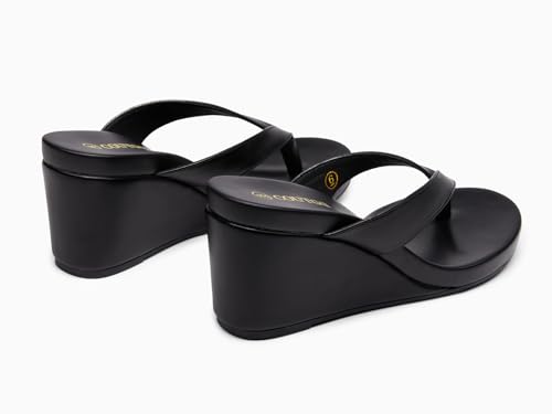 Image of Coutgo Womens Wedge Heels Sandals Platform Flip Flops Slides Slip On Summer Beach Shoes