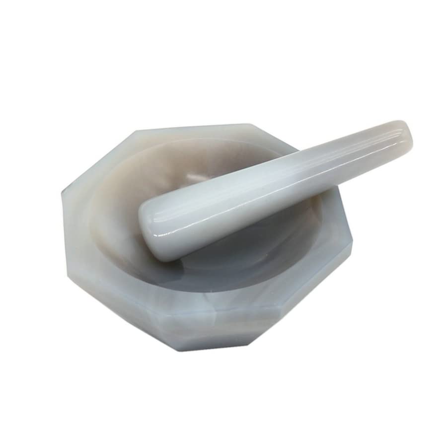1 PZ 80 MM Uso Laboratorio Mortaio E Pestello Agata Mortaio Con Mola Spice Mills Mortaio Rettifica Kit