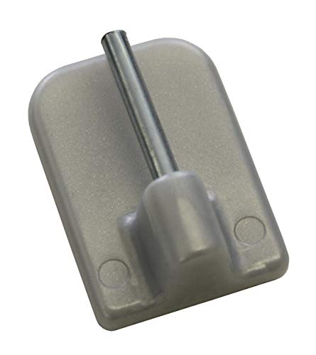 Gardinia, Gris Opaque Crochet Adhésif pour Barre de Vitrage Hauteur 11 mm argenté Mat, ABS