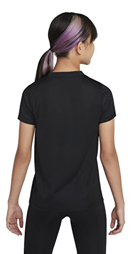 Nike Girl's Dry Legend Swoosh V-Neck T Shirt (as1, Alpha, m, Regular, Black)3