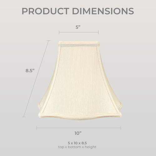 Image of Royal Designs, Inc. Regal Series Fancy Square Bell Lamp Shade, 4 x 10 x 8.5, Beige, Pack of 2