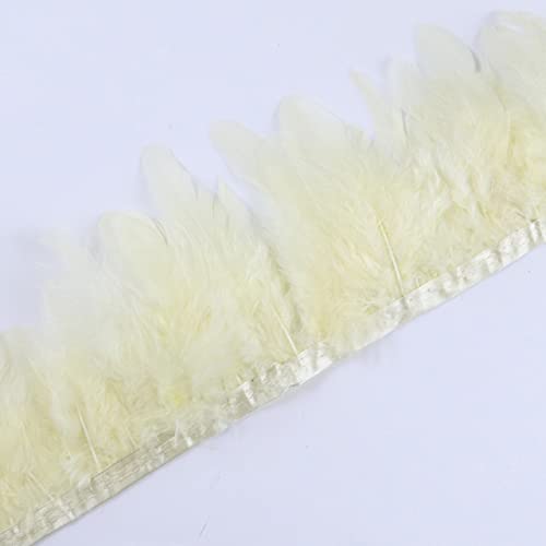 LINWX 1 Meter gefärbte Hahn Federn Trim10-15CM Chicken Ribbon DIY Party Kleid Stoff Nähen Schmuck Zubehör Handwerk Handwerk Federn Cover