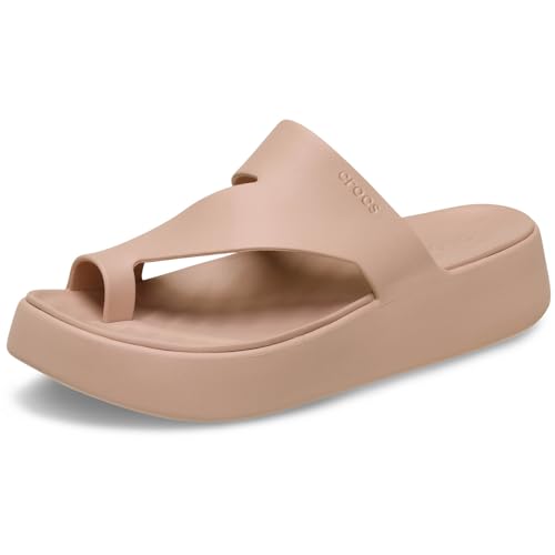 Crocs Mujer Getaway Platform Toe Loop Sandalia, Pink Caramel, 37/38 EU