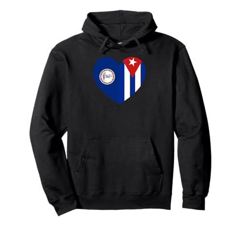 Virginia and Cuba Flags: Heart Shaped Unity �p�[�J�[