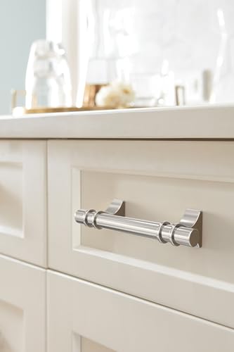Image of Amerock BP36600PN | Davenport 3 inch (76mm) Center-to-Center Polished Nickel Cabinet Pull | Kitchen Cabinet Hardware | Furniture Hardware | Drawer Handle