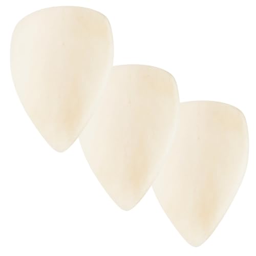 HOODANCOS 3piezas Púas Guitarra Acústica Electrica Hueso Natural Con Ranura Resistentes Portátiles...