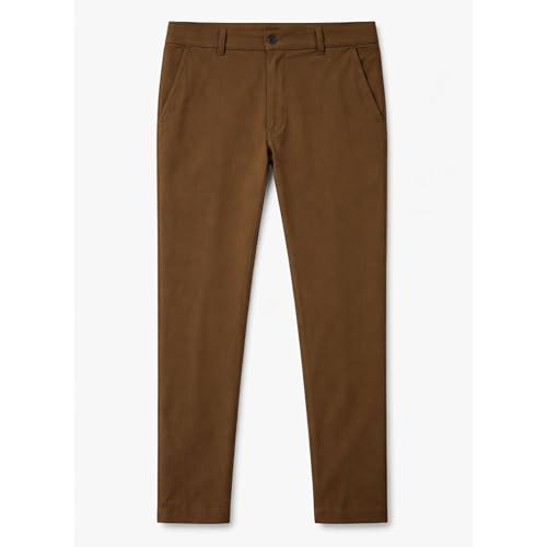 Image of Men's Chinos Stretchable Trousers with Expandable Waist - Lycra Cotton Blend Formal Casual Pants | Skin Friendly Solid Regular Fit