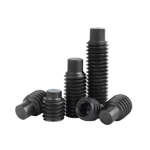 M2.5 M3 M4 M5 M6 M8 M10 M12 M14 M16 12.9 Grade Steel Black Hexagon Socket Set Screw DIN915 Dog Point Grub Convex Headless Bolt(8