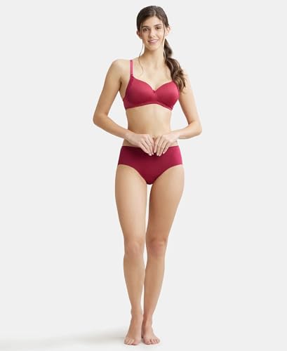 Image of Jockey 1816 Women Wirefree Padded Soft Touch Microfiber Elastane Stretch Full Coverage T-Shirt Bra with Lace Styling
