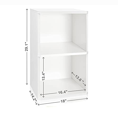Way Basics Vintage Vinyl Record Cube 2-Shelf Storage, Organizer - Fits 170 Lp Albums (Tool-Free Assembly And Uniquely Crafted From Sustainable Non Toxic Zboard Paperboard) White #TOP1