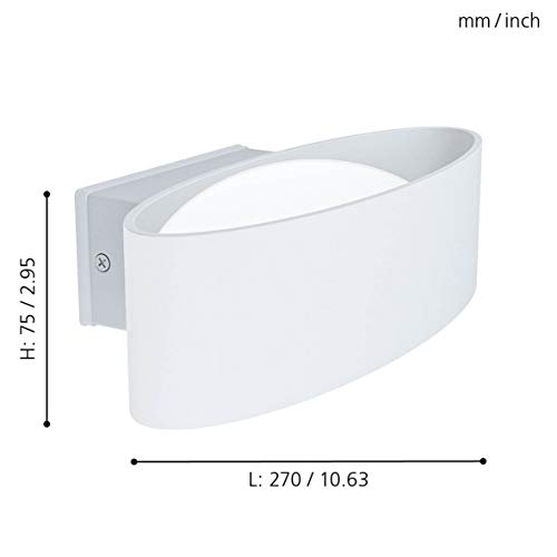 Eglo LED Outdoor wall lamp Chinoa, 1 Flame Outdoor lamp, Outside wall Light Made of White Metal and Transparent Plastic - Image 3
