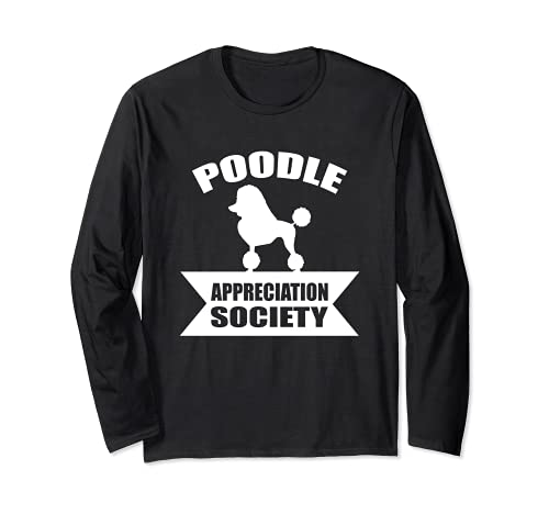 Poodle Dog Long Sleeve T-Shirt, Black