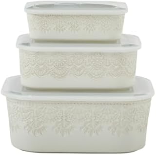 Pioneers Woman Vintage Lace 6-Piece Nesting Casserole Baking Dish Bakewa...
