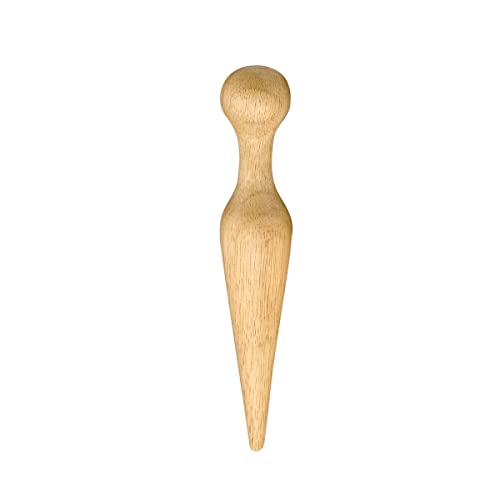 Image of HIC Kitchen Wooden Pestle for Chinois, Hardwood, Cone-Shaped, For Purees, Sauces, Soups, Jams, And More, 8-Inches