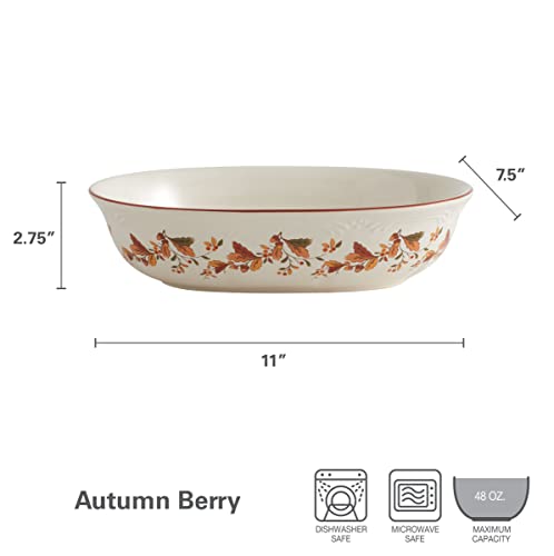 Pfaltzgraff Autumn Berry Oval Vegetable Bowl, white, 11 inches - image 3