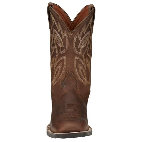 Image of Justin Canter 11 inch Western Boots for Men, Full Grain Leather, Woven Lining, Square Toe, Slip-Resistant Rubber Outsole