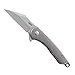 CRKT Jettison Compact EDC Folding Pocket Knife: Utility Everyday Carry, Satin Modified Sheepsfoot Blade, Flipper Open, Frame Lock, Titanium Handle, Deep Carry Pocket Clip 6120