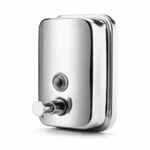 Image of Veer Stainless Steel Liquid Soap Dispenser Wall Mounted for Bathroom & Wash Basin | Handwash Bottle Holder, Shampoo & Sanitizer Dispenser for Kitchen, Toilet & Shower (Chrome, 800 ML)