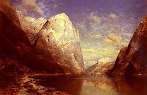 Peinture à l'huile A Norwegian Fjord pour sublimer la décoration d'un salon chaleureux