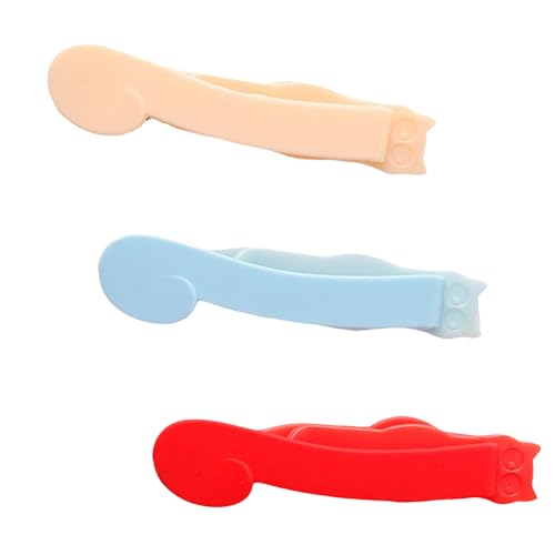 3 segnalibri in silicone con clip a forma di gatto, per libri creativi e semplici, automatici per la lettura