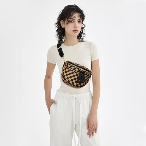 Image of KKXIU Crossbody Sling Bag for Women Trendy Fanny Pack Vegan Leather Chest Bag | Trendy