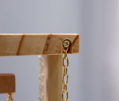 Image of Diwali Gift Tensegrity New Year Gift for Home and Office Decor, Made with Solid Wood, Anti-Gravity, Light Weight, Table Top, Vintage Brown Surface Gold Finish Chain