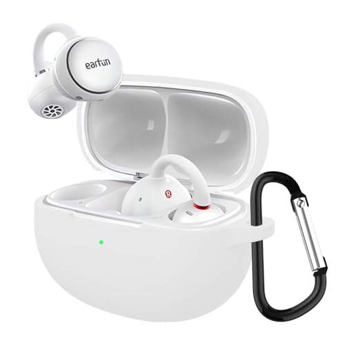 For EarFun Clip �P�[�X�yDKEYIT�z�V���R�[���P�[�X EarFun Clip �ی�J�o�[ �����[�d�\ �S�ʕی� �h�� �h�o �y�� �J���r�i�t�������h�~ �L�Y�h�~ �ϏՌ� (�z���C�g)