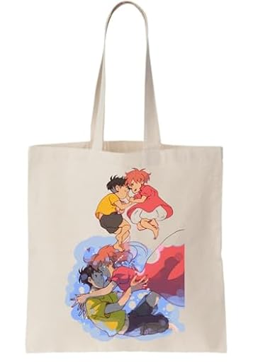 Functon+ Ponyo And Sousuke Design Canvas Tote Bag Natural, beige, talla única | Ya disponible en tu tienda friki favorita! En mundofriki.es!