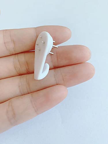 Image of Invisible Nail Screws 5PCS Kjiaiyuo White Powerful Concrete Hard Wall Picture Hooks Non-Trace Hanging Hook Traceless Nail Wall Hook for Picture Photo (3cm /1.18 Length)