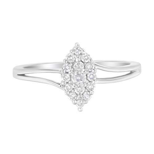 Haus of Brilliance 10K White Gold Round Cut Diamond Cluster Ring (1/4 cttw, H-I Color, I1-I2 Clarity)