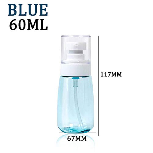 Preisvergleich Produktbild Hoomall Sprühflasche Durchsichtige Zerstäuberflasche aus ABS mit Zerstäuber Pumpe Nachfüllbare Dichte Flaschen Pumpsprayflasche für Ätherische Öle Parfüms Blau Pink 1 Stück