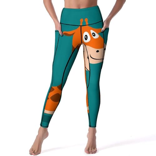Legging girafe femmes pantalon de sport yoga S stretch