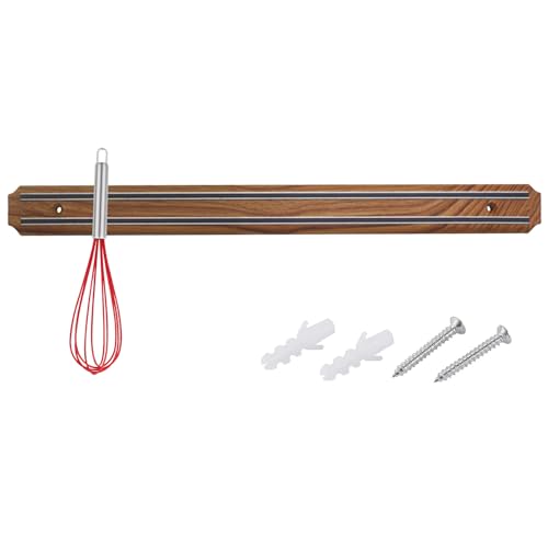 Portacuchillas Magnético - Madera 55Cm 505G | Estante para herramientas para frigorífico, organizador de utensilios de cocina, sin tira de almacenamiento para taladros | Barra de cuchillos montada en