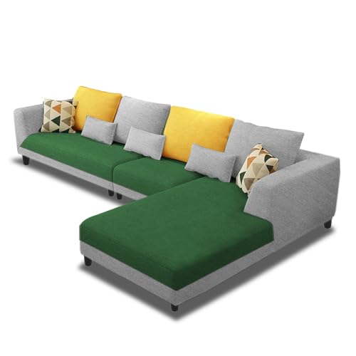 Image of Galib RHS 6 Seater L Shape Sofa Set for Living Room (Green Grey Fabric) Premium Fabric Sofa