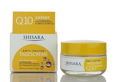 SHISARA FACE Expert - Crema de día antiarrugas Q10 con SPF 15, vegana, 50 ml