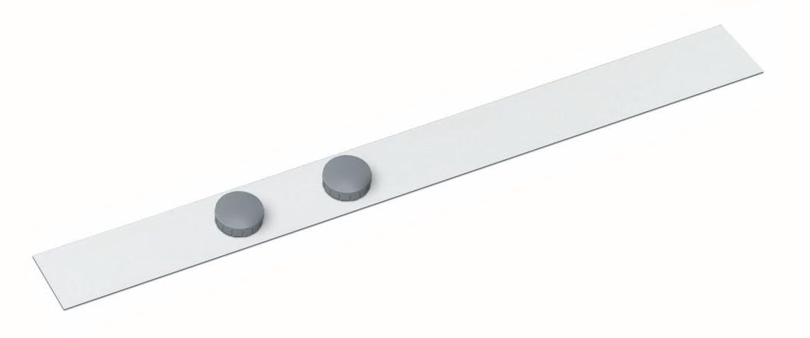 MAUL Listwa Żelazna MAULstandard 50 X 5 Cm Samoprzylepna Listwa Magnetyczna w Zestawie z 2 Magnesami Listwa Magnetyczna na Zdjęcia, Plakaty i Plany do Pisania Markerem Idealna do Biura I