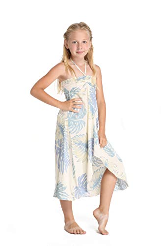 Girl Hawaiian Halter Dress in Palm Leaf4