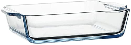 Bandeja de cristal para hornear, bandeja para hornear pasteles, microondas, horno, 24 x 20 cm