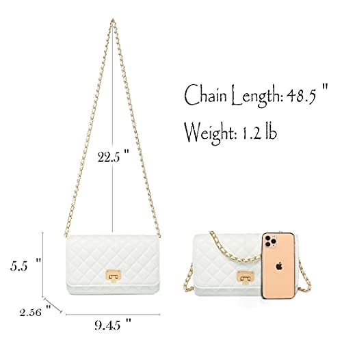 Women Shoulder Bag Grid Crossbody Handbag Daily Leather Stylish Evening Chain Bag4