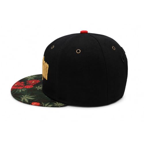 Image of VRITRAZ Comfortable Polyester 3D Printed Hip Hop Cap for Men & Women | Adjustable Snapback Closure Flat Brim Baseball Hat | Lightweight Urban Streetwear Headwear for Dance, Skateboarding, Gym, Sports